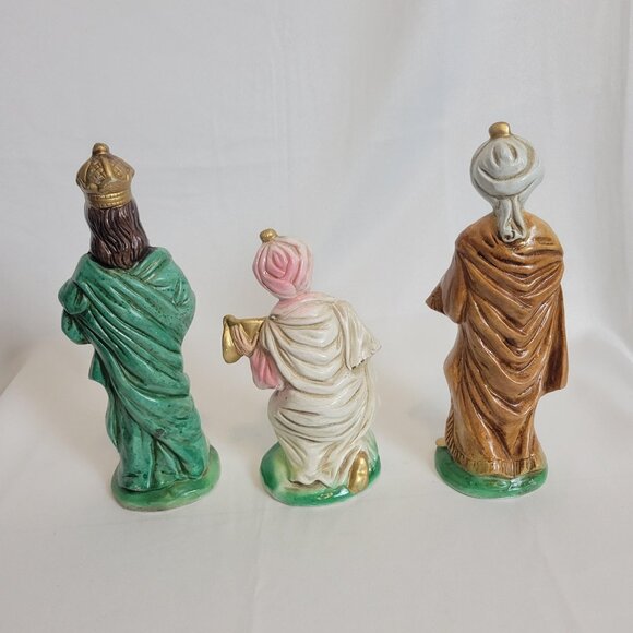 Vintage Homco 3 Wisemen Ceramic Figures 10" #5254 Holiday Nativity Figurine - Picture 2 of 8